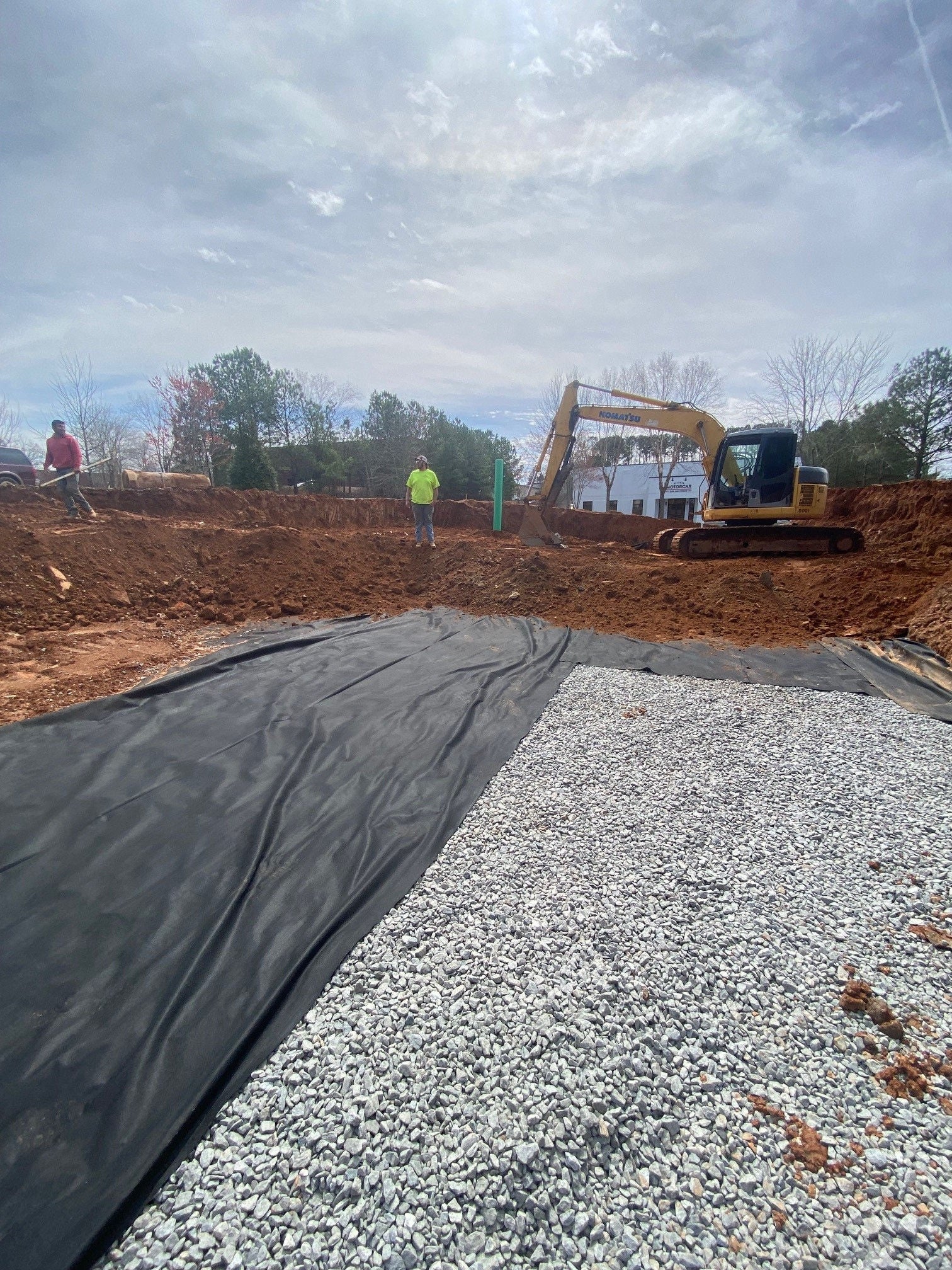 Covering StormChamber Units with Gravel - after