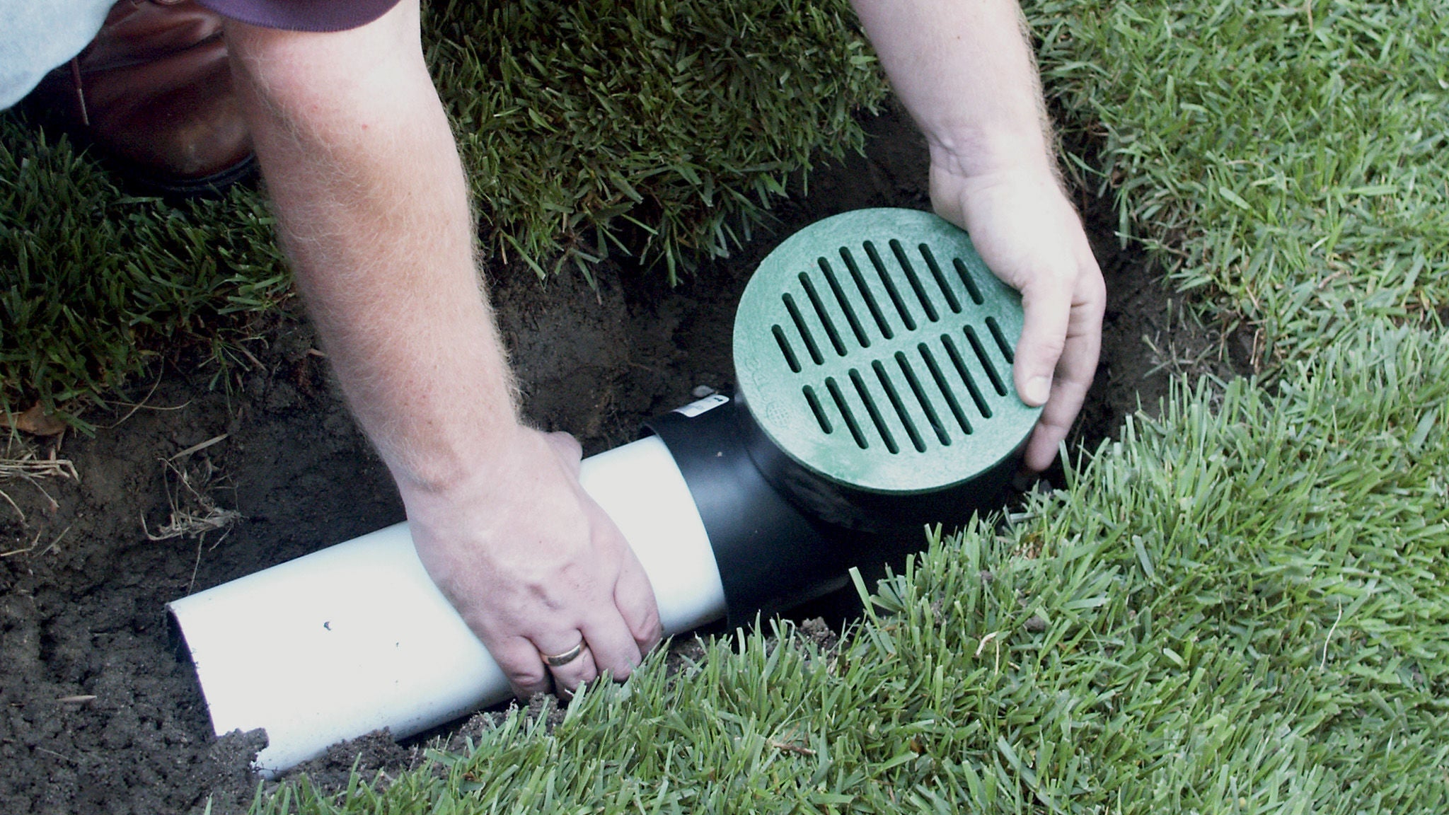 Round Spee-D Catch Basin being installed