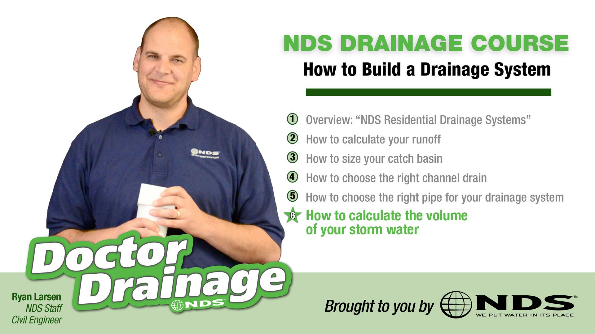 Dr. Drainage here to teach you how to calculate and store stormwater runoff. One of the most important elements of designing a proper drainage system is determining how much stormwater is falling on your property and what to do with this volume of water. This video was developed to show you how to do that. This will also provide you with the tools needed to design a custom drainage system for your property.