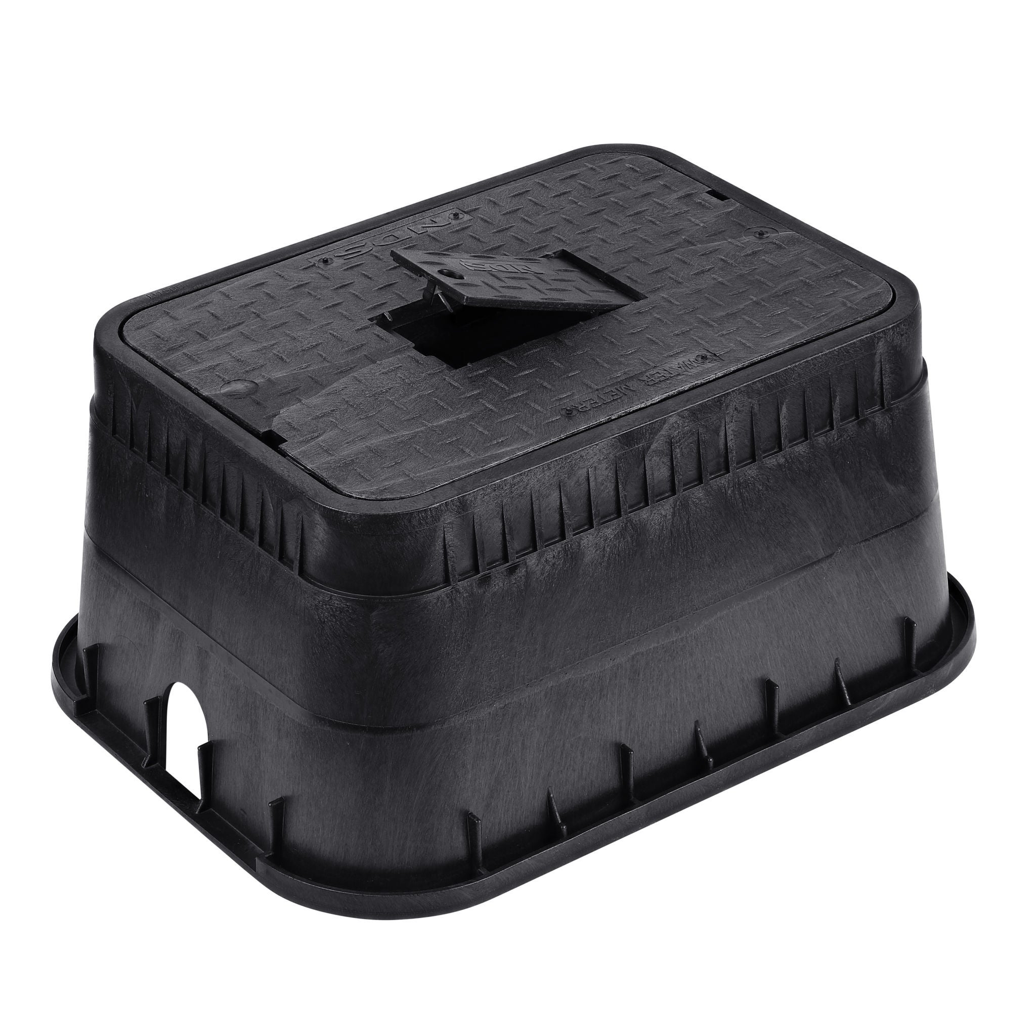 13 in. X 20 in. Rectangular D1500 Meter Box Drop-in Cover, Black Water Meter with Plastic Reader