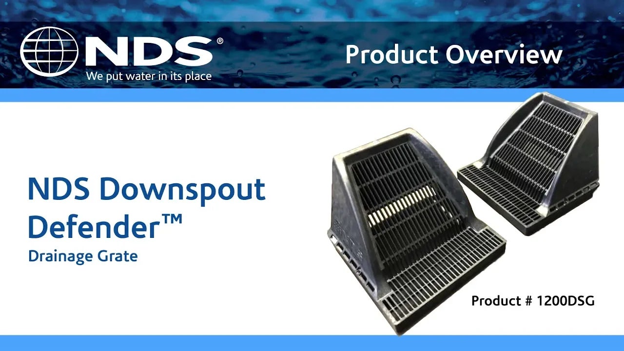 The NDS Downspout Defender™ Drainage Grate prevents leaves, sticks and other debris from clogging the grate. Which allows water to continue to be captured.