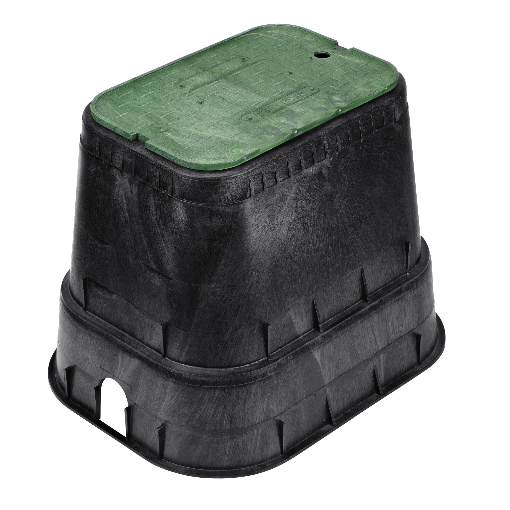 14 in. X 19 in. Rectangular D1800 Meter Box and Cover, 18 in. Height, Black Box, Green Irrigation Control Valve Cover