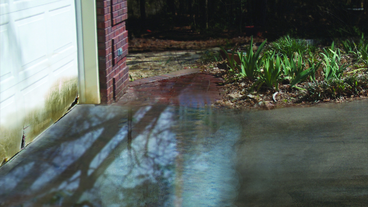 Flooded driveway