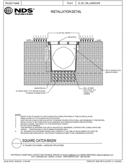 NDS 12 in. Catch Basin Landscape Installation Detail