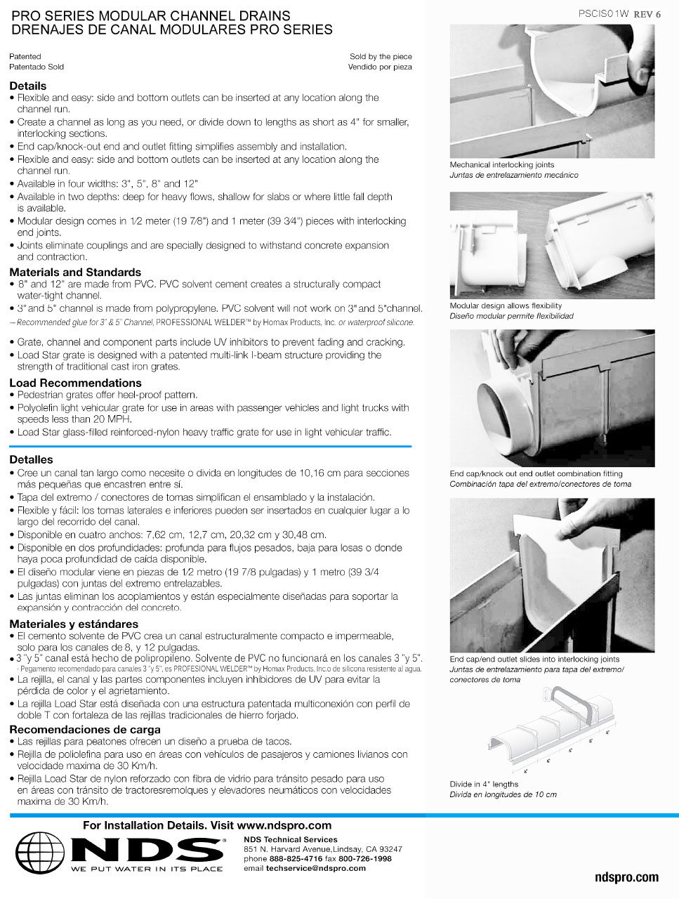 NDS Pro Series Modular Channel Drains Installation Manual