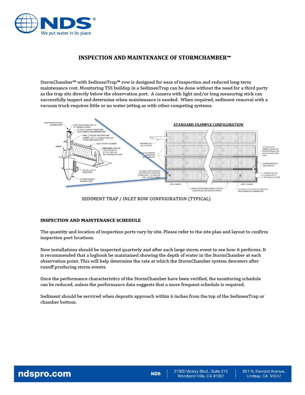 NDS StormChamber® Systems Inspection and Maintenance Guide