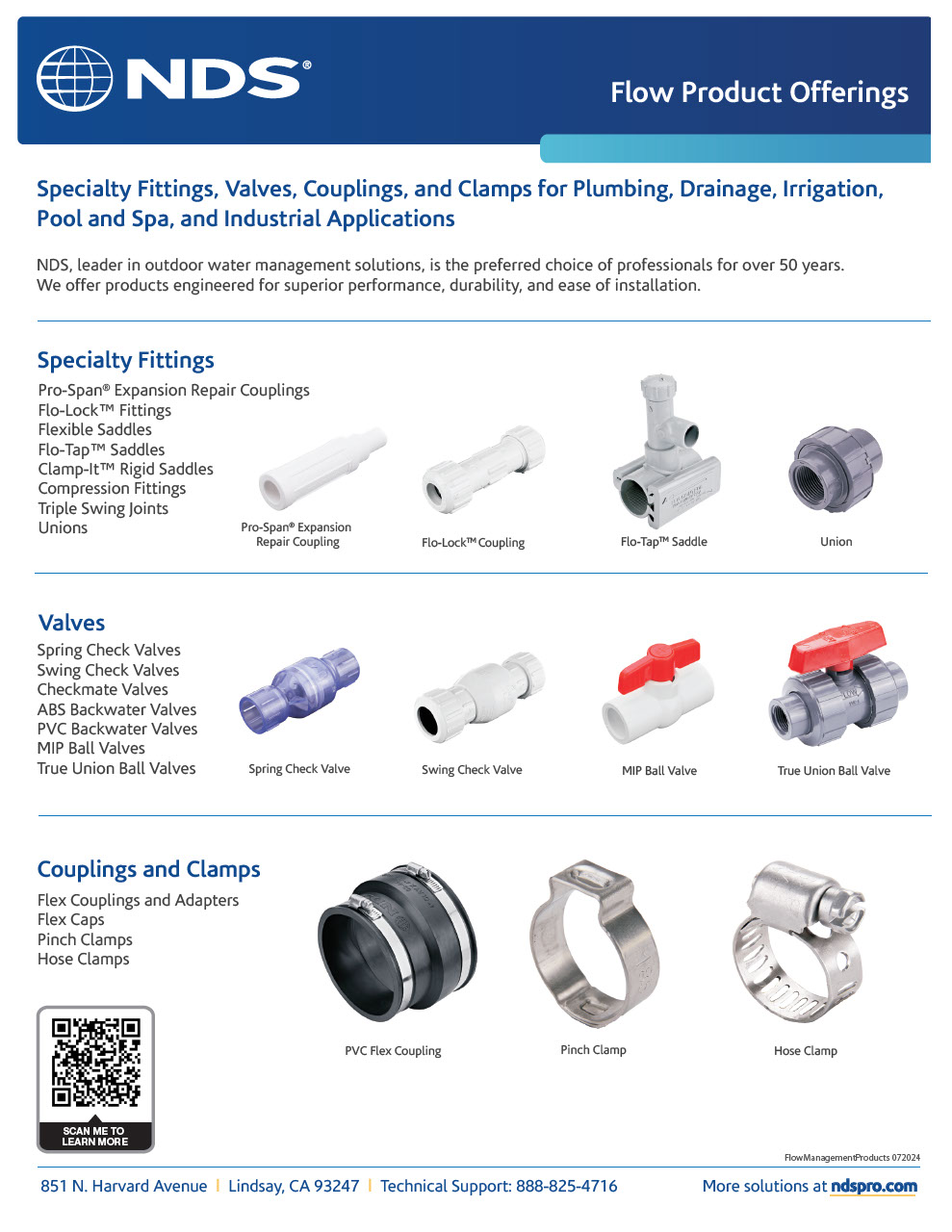 NDS Valves, Pipe Connections, & Clamps Sell Sheet