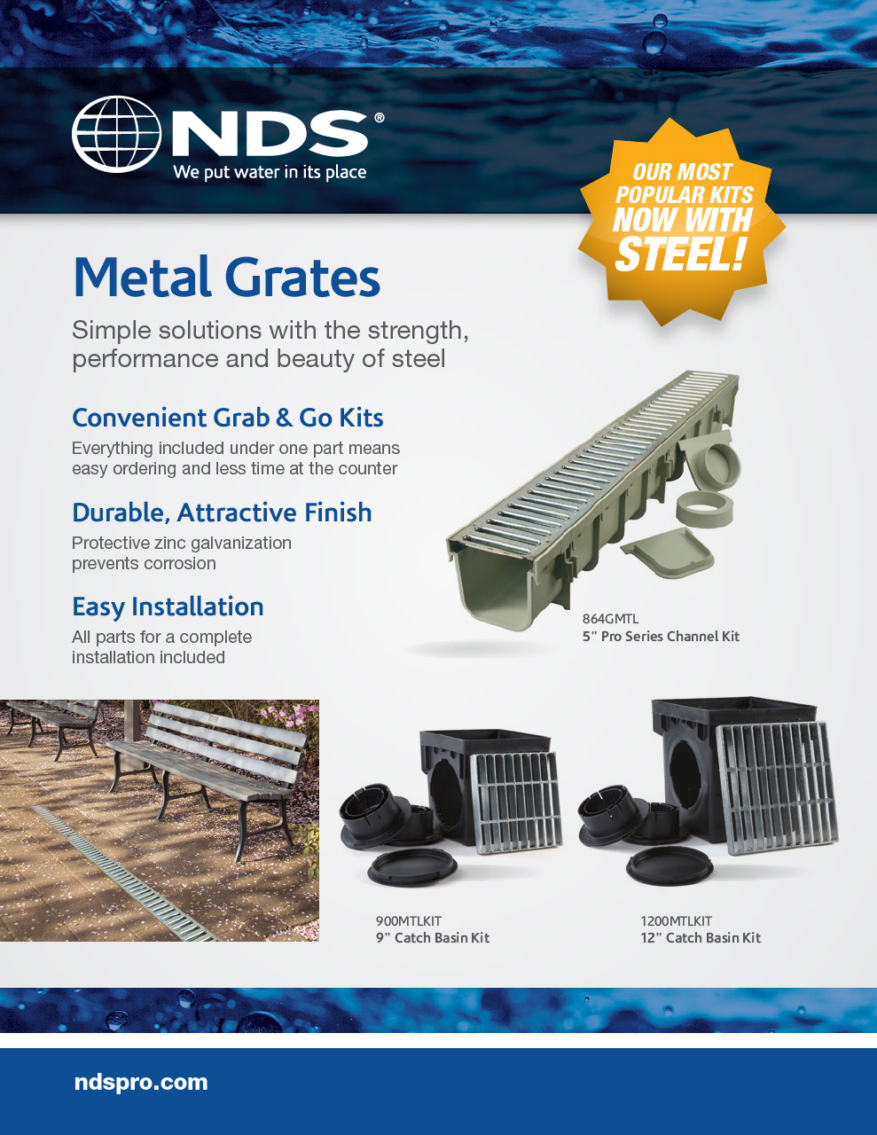 NDS Metal Drain Grates For Channel & Catch Basin Drains