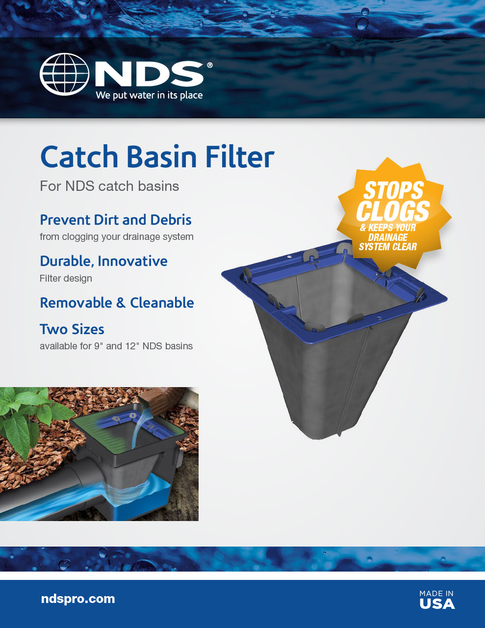 NDS Square Catch Basin Filter for 9 in. & 12 in. Catch Basins